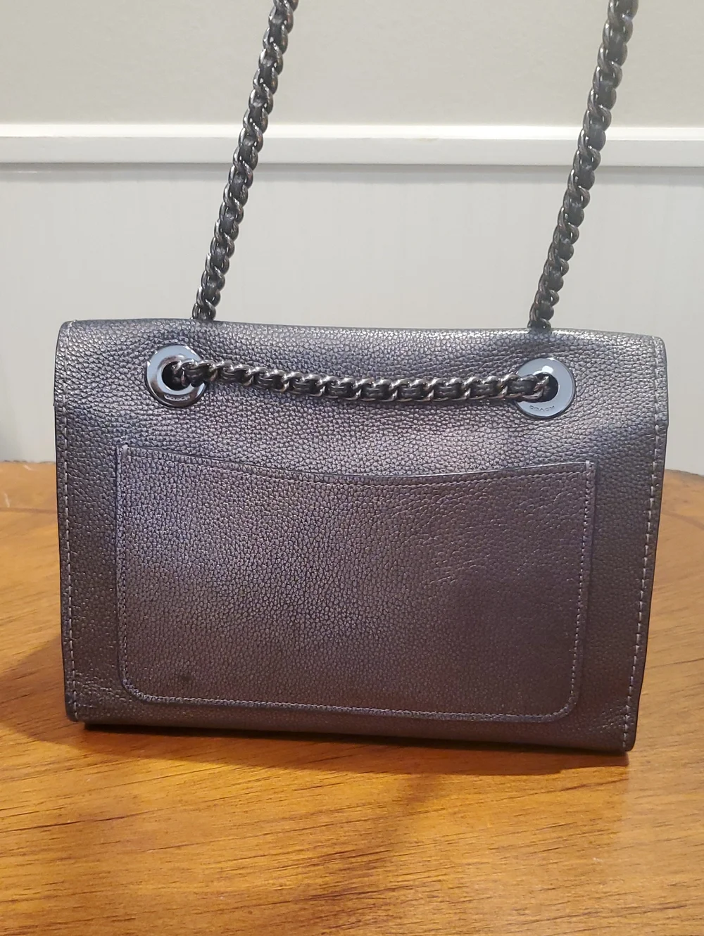 Coach Parker Shoulder Bag Metallic Graphite